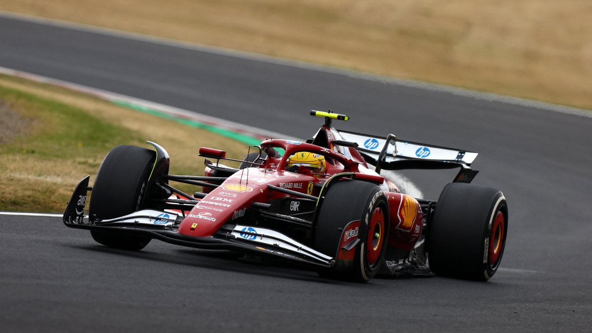 Ferrari&#039;s Lewis Hamilton in action during the Japanese Grand Prix at the Suzuka Circuit, Suzuka, Japan, April 6, 2025. (Reuters Photo)