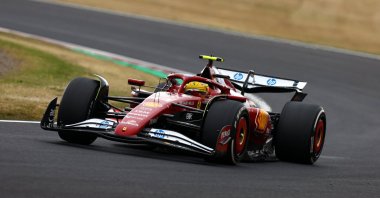 Ferrari&#039;s Lewis Hamilton in action during the Japanese Grand Prix at the Suzuka Circuit, Suzuka, Japan, April 6, 2025. (Reuters Photo)