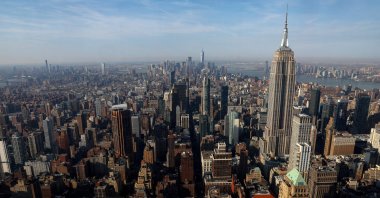 The Empire State Building and Manhattan skyline are pictured from the Summit at One Vanderbilt observatory in Manhattan in New York City, U.S., April 14, 2023. (Reuters Photo)