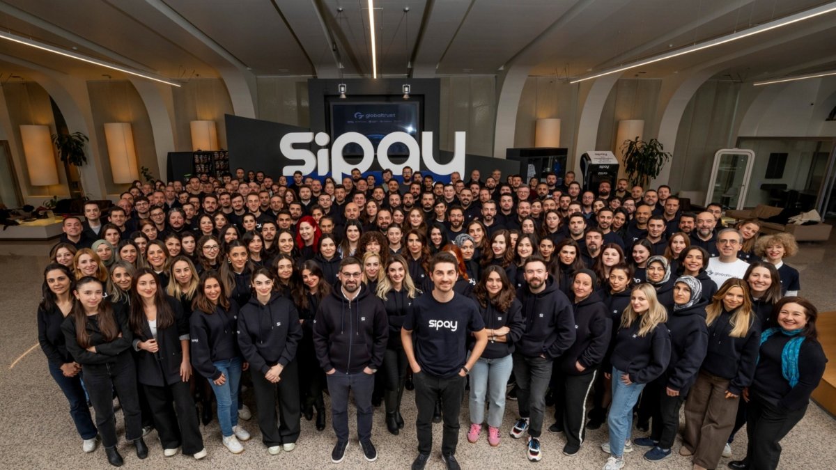 The team behind Sipay is seen in this photo at an undisclosed location, shared by the company on the occasion of raising $78 million in a Series B funding round. (AA Photo)
