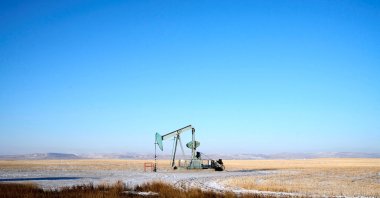 A view of an oil pump jack on the prairies near Claresholm, Alberta, Canada, Jan. 18, 2025. (Reuters Photo)