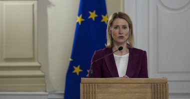 The EU's top diplomat Kaja Kallas speaks at an event in Sarajevo, Bosnia, April 9, 2025. (AA Photo)
