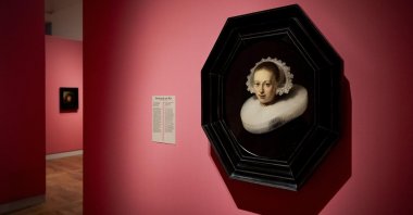 The &quot;Portrait of a Young Woman&quot; by Dutch painter Rembrandt van Rijn is on display at an exhibition at the H&#039;ART Museum, Amsterdam, Netherlands, April 8, 2025. (EPA Photo)