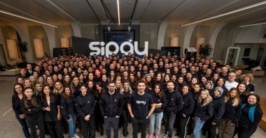 The team behind Sipay is seen in this photo at an undisclosed location, shared by the company on the occasion of raising $78 million in a Series B funding round. (AA Photo)