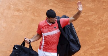 Serbia&#039;s Novak Djokovic leaves the court after losing his match against Chile&#039;s Alejandro Tabilo at the ATP Monte Carlo Masters tennis tournament, Roquebrune Cap Martin, France, April 9, 2025. (EPA Photo)