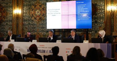 A session during the 10th Women’s Studies Congress, focusing on &quot;Mythical Discourse and Women,&quot; in Istanbul, Türkiye, April 10, 2025. (Courtesy of KADEM) 