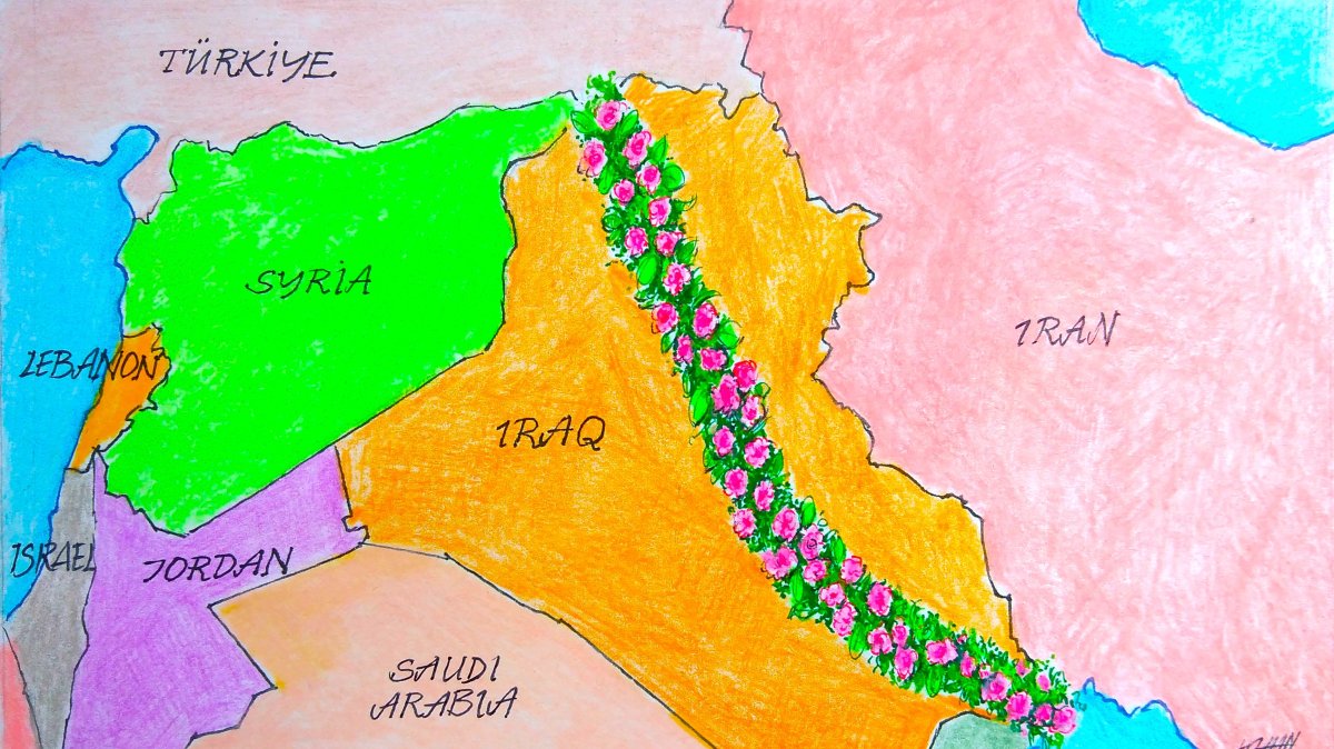 &quot;The Development Road offers a pathway toward regional relevant, but only if Iraq can traverse its internal divisions and reclaim control over its future.&quot; (Illustration by Erhan Yalvaç)