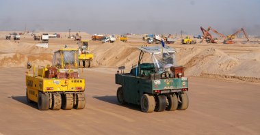 A general view shows machinery at the Grand Faw Port port project site in the southern province of Basra, Iraq, Nov. 11, 2024. (Reuters Photo)