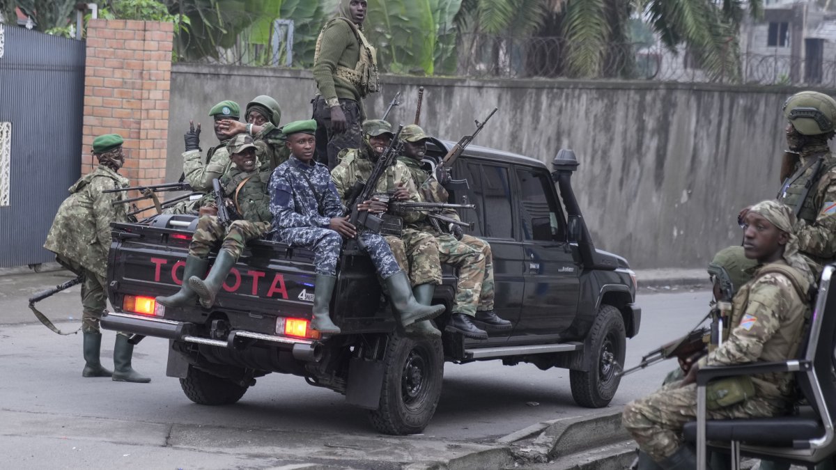 M23 rebels patrol the streets of Goma, DRC, Jan. 29, 2025. (AP Photo)