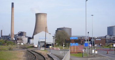 A general view of British Steel in Scunthorpe, Lincolnshire, U.K., April 12, 2025. (AP Photo)