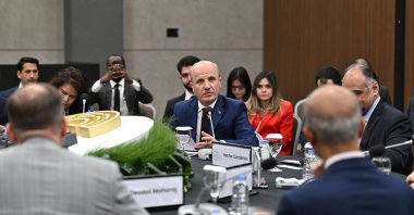 Council of Higher Education President Erol Özvar speaks at the Antalya Diplomacy Forum 2025, Antalya, Türkiye, April 11, 2025. (AA Photo)