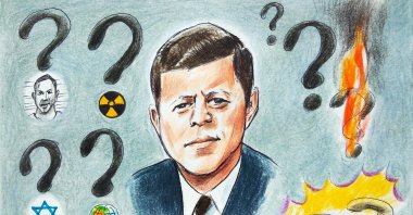 "It is a known fact that Kennedy had serious disagreements with Israel on the nuclear issue and that Israel viewed nuclear acquisition as vital." (Illustration by Erhan Yalvaç)