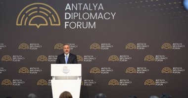 Foreign Minister Hakan Fidan speaks at the Antalya Diplomacy Forum, Antalya, southern Türkiye, April 13, 2025. (AA Photo)
