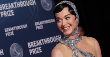 American singer Katy Perry attends the 11th Breakthrough Prize ceremony at Barker Hangar in Santa Monica, California, U.S., April 5, 2025. (AFP Photo)