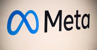 A Meta logo is pictured at a trade fair in Hannover Messe, Hanover, Germany, April 22, 2024. (Reuters Photo)