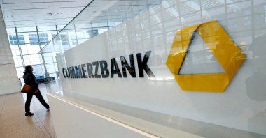 A company logo is pictured at the headquarters of Germany&#039;s Commerzbank AG, Frankfurt, Germany, Feb. 13, 2020. (Reuters Photo)