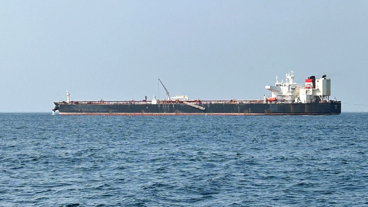 Crude oil tanker Otis delivers crude oil for the Dangote Refinery, Lagos, Nigeria, Dec. 9, 2023. (Reuters Photo)