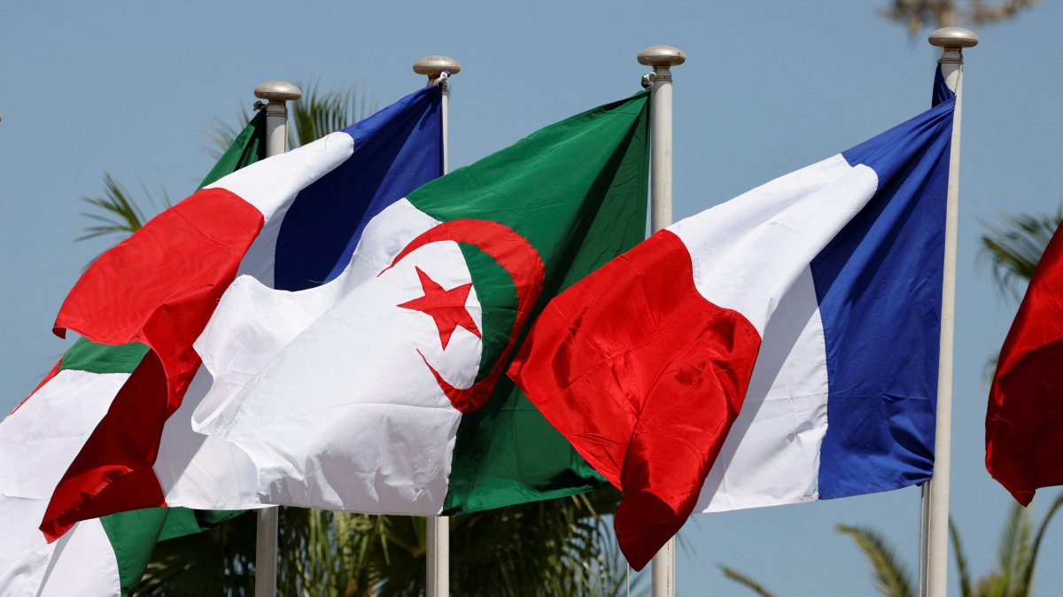 French and Algerian flags are seen in Algiers, Algeria, Aug. 25, 2022. (AFP File Photo)