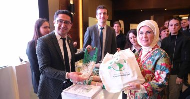 In this undated photo, first lady Emine Erdoğan visits the annual Cemre Çarşısı event, Istanbul, Türkiye. (DHA Photo)