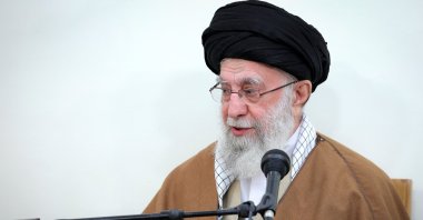 Iranian Supreme Leader Ayatollah Ali Khamenei speaks during a meeting with members of the Iranian government in Tehran, Iran, April 15, 2025. (EPA Photo)