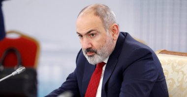 Armenian Prime Minister Nikol Pashinyan attends a meeting of the Eurasian Intergovernmental Council of the Eurasian Economic Union (EAEU) countries, Almaty, Kazakhstan, Feb. 2, 2024. (Reuters Photo)