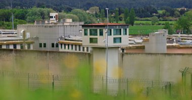 A prison watchtower is seen at the Aix-Luynes Penitentiary Center in Aix-en-Provence, France, April 15, 2025.  (Reuters Photo)