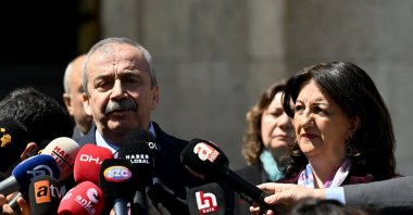DEM Party Istanbul lawmaker Sırrı Süreyya Önder speaks to reporters, Ankara, Türkiye, April 10, 2025. (AA File Photo)