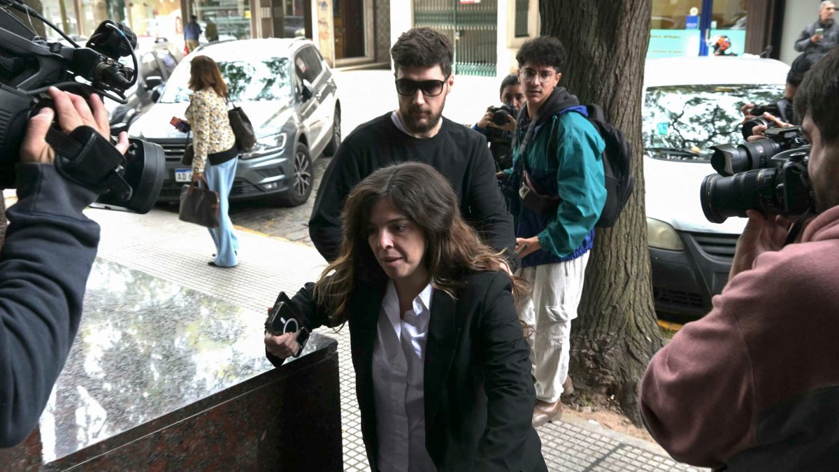 Dalma Maradona, daughter of Argentine football legend Diego Maradona, arrives at the court for a trial hearing on her father&#039;s death in San Isidro, Buenos Aires, Argentina, April 15, 2025. (AFP Photo)