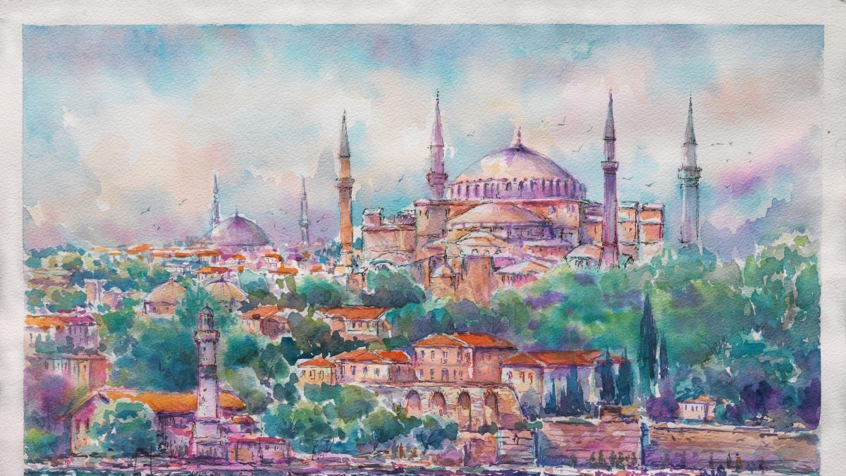 An artwork featured in the “Barrier-Free Gaza” art auction. (Courtesy of Cemal Toy)