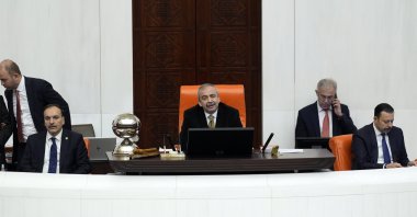 Deputy Parliament Speaker Sırrı Süreyya Önder presides over a session of Parliament, Ankara, Türkiye, March 19, 2025. (AA Photo)