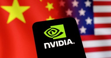 The Nvidia logo and U.S. and Chinese flags are seen in this illustration taken on Jan. 29, 2025. (Reuters File Photo)