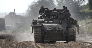 Israeli troops operate at a location in the Gaza Strip, Palestine, Jan. 18, 2025. (AP Photo)