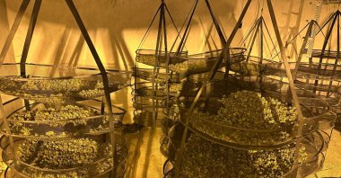 Authorities seize evidence during the &quot;Orkinos-Bulut&quot; operation carried out simultaneously across several countries, April 16, 2025. (AA Photo)