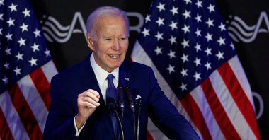 Former U.S. President Joe Biden makes his first major speech since leaving office, at the Advocates, Counselors and Representatives for the Disabled (ACRD) conference, Chicago, U.S., April 15, 2025. (Reuters Photo)