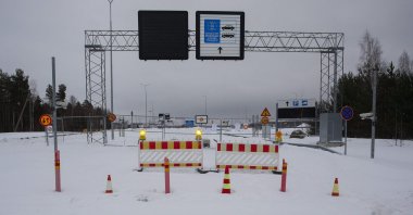 The closed Vaalimaa border checkpoint between Finland and Russia in Virolahti, Finland, Jan. 14, 2024. (AFP File Photo)