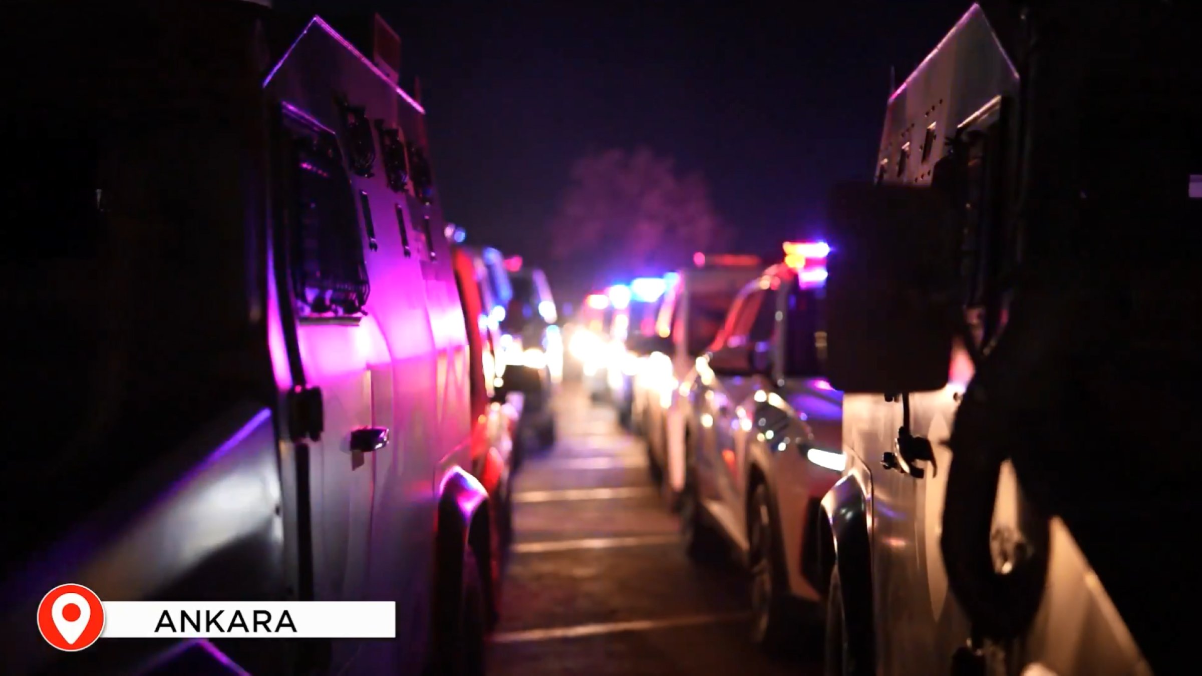 Police cars support the police during the anti-drug operations, Ankara, Türkiye, April 17, 2025. (DHA Photo)