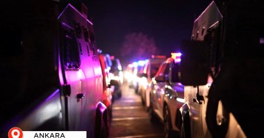 Police cars support the police during the anti-drug operations, Ankara, Türkiye, April 17, 2025. (DHA Photo)