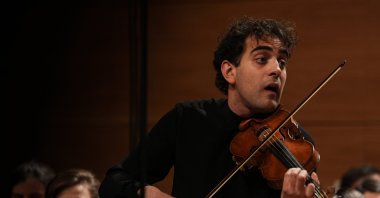 Renowned violin virtuoso Elvin Hoxha Ganiyev took the stage at the 39th International Ankara Music Festival, Ankara, Türkiye, April 16, 2025. (AA Photo)