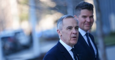 Canadian Prime Minister Mark Carney arrives to take part in the Federal Leaders&#039; Debate, Quebec, Canada, April 18, 2025. (AA Photo)