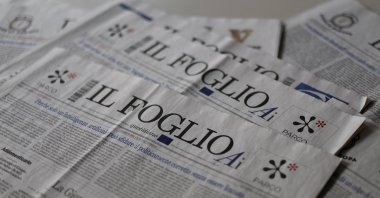 Italian newspapers Il Foglio lie on a table in Rome, Italy, April 18, 2025. (Reuters Photo)