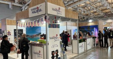 A Malaysia booth is seen at the Colors of the World event in Istanbul’s Yenikapı neighborhood, Türkiye, April 18, 2025. (Courtesy of Malaysia Tourism Promotion Board Istanbul Office)