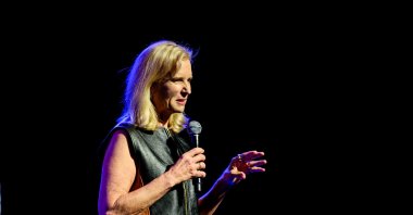 Kerry Kennedy on stage during Stars In The House Celebrates Fifth Anniversary With Special Concert Performance Of "Finn" at The Town Hall, New York City, U.S., March 17, 2025. (Getty Images Photo)