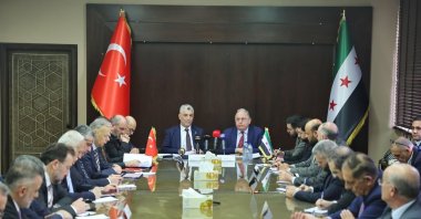 Turkish and Syrian business delegations are seen during talks, Damascus, Syria, April 16, 2025. (IHA Photo)