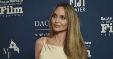Angelina Jolie attends the Maltin Modern Master Award ceremony as part of Santa Barbara International Film Festival, Santa Barbara, U.S., Feb. 5, 2025. (AP Photo)