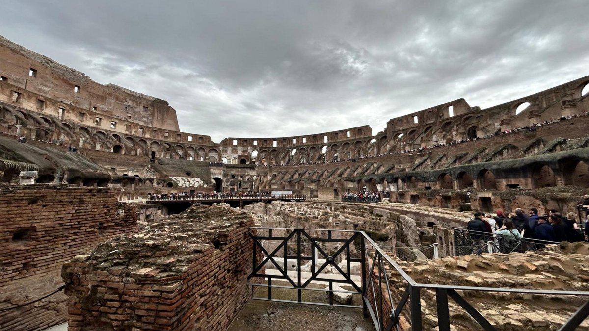 A general view of &quot;Göbeklitepe: The Enigma of a Sacred Place&quot; exhibition at the Colosseum, Rome, Italy, April 14, 2025. (AA Photo)