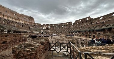 A general view of &quot;Göbeklitepe: The Enigma of a Sacred Place&quot; exhibition at the Colosseum, Rome, Italy, April 14, 2025. (AA Photo)