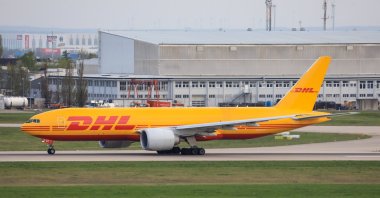 A DHL G-DHMC aircraft is seen at the airport, Leipzig, Germany, April 16, 2025. (Reuters Photo)