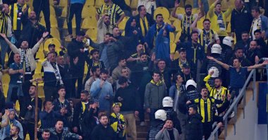 Fenerbahçe fans protest after the Süper Lig match against Kayserispor at the Ülker Stadium, Istanbul, Türkiye, April 20, 2025. (AA Photo)