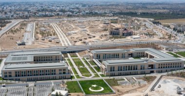 The Turkish Republic of Northern Cyprus (TRNC) Presidential Complex is seen in a drone image, Lefkoşa (Nicosia), Turkish Cyprus, April 19, 2025 (AA Photo)