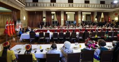 Parliament Speaker Numan Kurtulmuş hosts children at Parliament in the capital Ankara, Türkiye, April 21, 2025. (AA Photo)